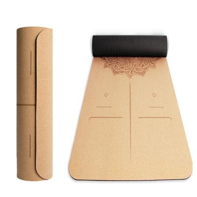 China Top-handle in Yugland Wet & Dry Anti Slip Sweat Absorbent Cork Strip Yoga Mats for sale