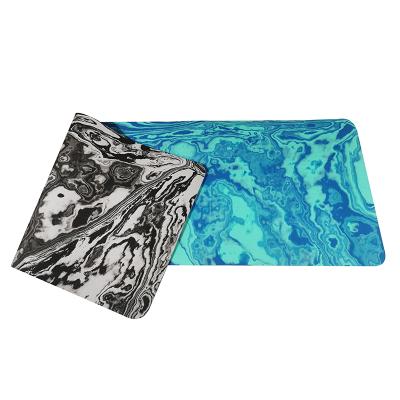 China Top-handle in wet and dry exercise EVA pattern design marble yogamat double-layer custom marble camouflage YogaMat for sale