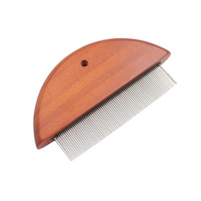 China Viable Hair Removal Comb Wooden Cats Dog Beauty Cleaning Chip Comb Grooming Sweep Stainless Steel Cats Comb Non-slip Brushes for sale