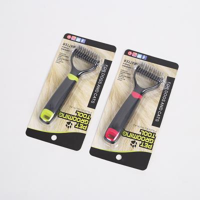 China High Quality Durable OEM Rake Stainless Steel Pet Grooming Tool Dog Deshedding Brush for sale