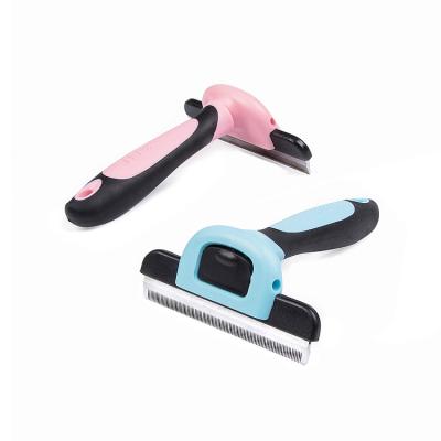 China Sustainable Pet Supply Stainless Steel Exchangeable Pet Fur Remove Deshedding Comb-Large for sale