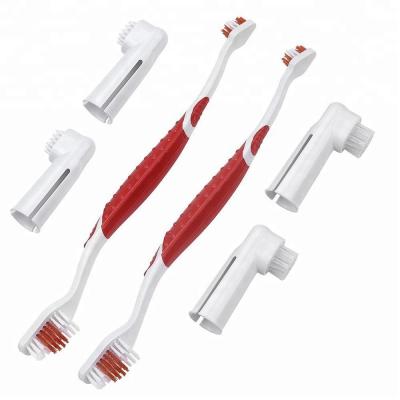 China Sustainable Low Maintenance High Efficient Professional Pet Toothbrush Dog Pet Toothbrush Set for sale