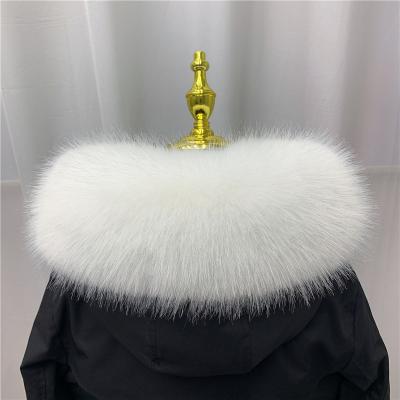 China Factory Sale Big Size Natural Faux Fox Fur Collar Scarf For Hood for sale