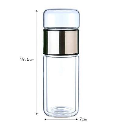 China Double Wall Glass Water Bottle Cup Viable Commercial Local Drinking With Tea Filter Thermos Bottle 380 500ml 1.5L for sale