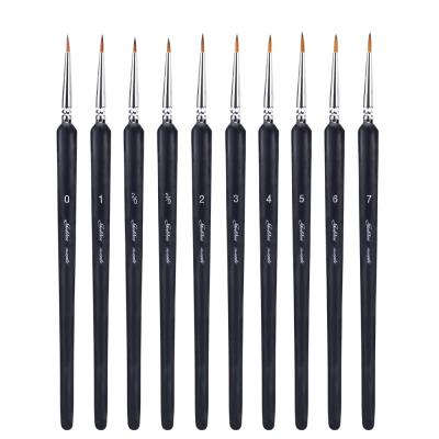 China Oil Paint 10 Pieces OEM Affect Good Artist Paint Liner Brush Set For Oil Paintings for sale