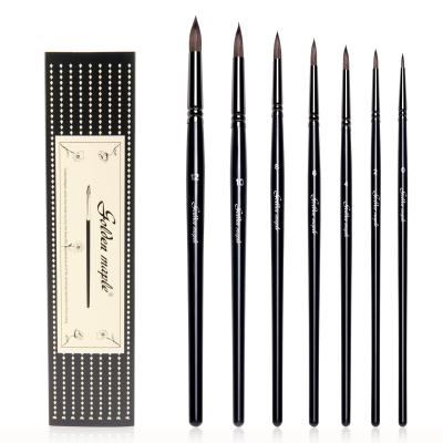 China Weasel Acrylic Premium Hair Brushes Artist Watercolor Brush Set Black Round-Sharp Tip Drawing Brush for sale