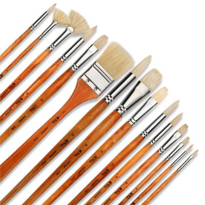 China Professional Oil Paint 15 Pcs / Set Brush With Box Artist Oil Painting Brush Free Carry Set for sale