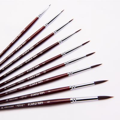 China High Quality Acrylic Watercolor Oil Painting Customized 9 Pieces Smart Different Size Craft Artist Brushes Golden Synthetic Brushes With Logo for sale