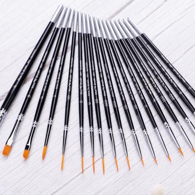 China Watercolor Professional 18 PCS Miniature Art Line Detail Round Paint Brush for sale