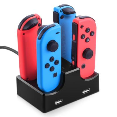 China Video Game Player HB-S003 4 IN 1 Game Charger for Joy Con ABS with 2 USB Ports for sale