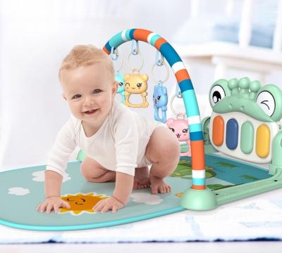 China Battery Operated Baby Fitness Stand Music Pedal Piano Toy Newborn Baby Music Piano Game Pad for sale