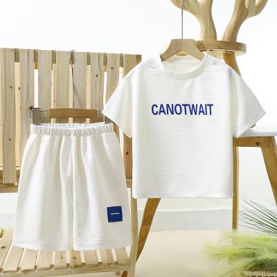 China Summer anti-shrink children's short sleeved t-shirt short sleeved shorts set, boy and girls, two-piece set for sale