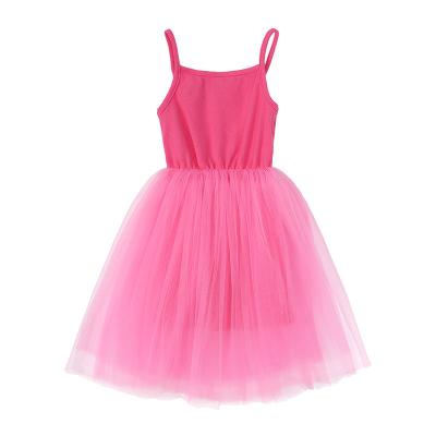 China SQG 089 Custom Made Children Summer Casual Lovely Little Queen Bridesmaid Kids Mesh Tulle Flower Girl Dresses Breathable Christmas Clothes for sale