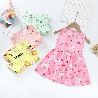 China New Summer Girls' Cotton Silk Princess Dress Girls' Cotton Silk Thin Style Washable for sale