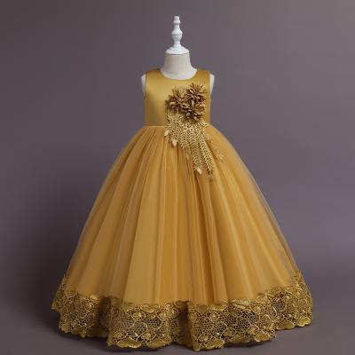 China Princess Dress Summer 2021 new girls' flower skirt children's dress long tail long tail dishes washable children's dress for sale