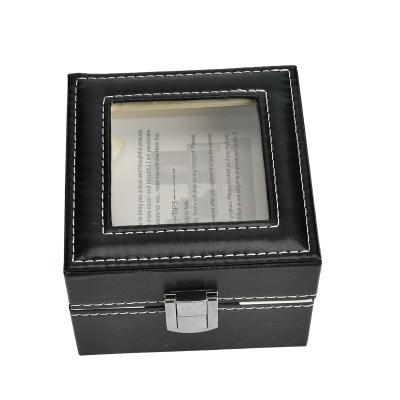 China OEM Classic Elegant Luxury Custom Logo Vintage Luxury PU Leather 2 Slots Eye Packing Box for sale