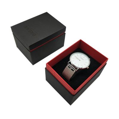 China Factory Direct Sales Recyclable Wholesale Custom Black Square Men's Watch Packaging Gift Watch Business Watch Box for sale