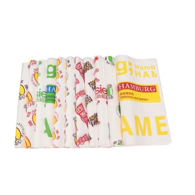 China Custom Printed Greaseproof Wax Paper Reusable Custom Shawarma Shawarma Wrapping Sandwich Logo Food Wrapping Paper for sale