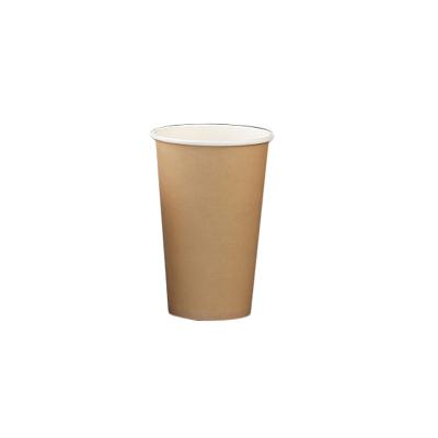 China 100% Eco-friendly Single Wall Disposable Custom Printed Logo Kraft Paper Coffee Cups With White And Black Lid for sale