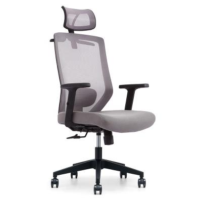 China Gray Computer Adjustable Lumbar Mesh High End Support (Height) Head Office Chairs for sale