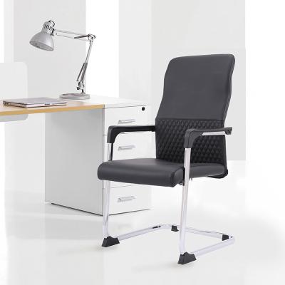 China Adjustable (Height) With Texture Black PU Leather Office Chair Low Price Back Without Wheel for sale