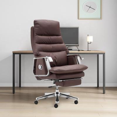 China (Height)Adjustable Antique Red Leather With Foot Step Use Executive Office Chair Commercial Office Chair for sale