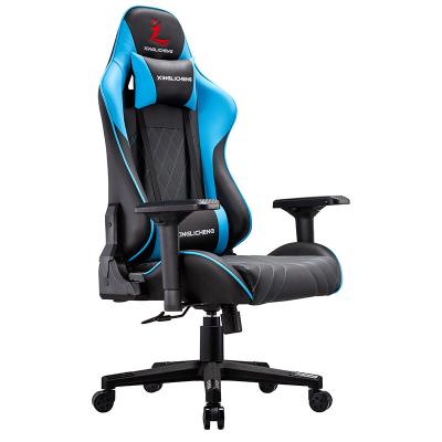 China Custom (Size) Mix Adjustable Black Blue Gamer Chairs 1 Piece 2021office In Game PC Room for sale