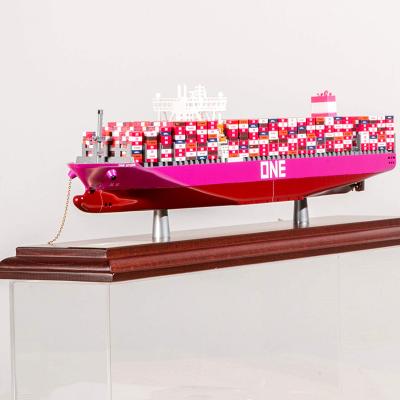 China Japan center table decor business gift luxury custom souvenirs Japan a line wooden scale cargo ship diy model container ship models for sale