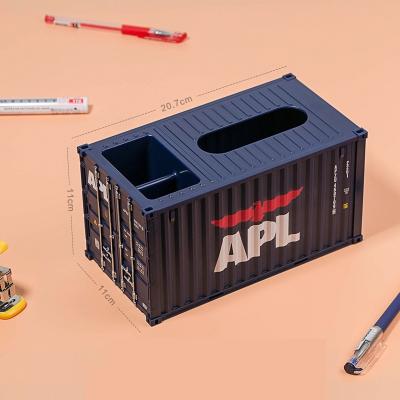 China 1:25 Shipping Container Model Small China Desktop Storage ABS Fabric Custom Stand and Pen Container Plastic Scale for sale