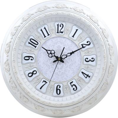 China Yiwu antique factory style clock white wall flowers around the simple home decorative wall clock for sale