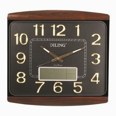 China DILING Home Decoration Plastic Square Clock Large Digital Date Night Light Calendar Wall Clock for sale