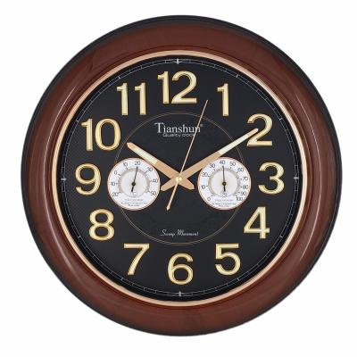 China LUMINOVA DILING Silent Wall Clock Excellent Accurate Hygrometer Non Ticking Field Motion Thermometer 18 Inch Round Radium Digital Pendulum for sale