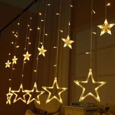 China Banquet Garden Bedroom Christmas Copper Wedding LED Decoration Lights Five-pointed Star Remote Control Blank Screen Colored Lights for sale