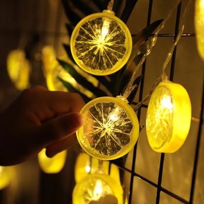 China Lemon Modeling Party Decoration Christmas Lights Girl's Room Small Night Lamp Fruit Lemon Slice LED Lighting String for sale