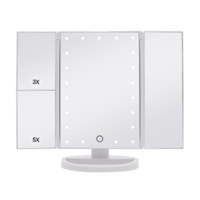 China Makeup Mirror with Lights Vanity Mirror with 3X 5X Magnification, 3 Color LED Lighted Makeup Mirror with Touch Screen for sale