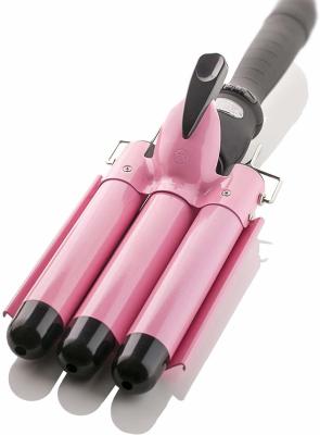 China Alure Three Barrel Curling Iron Wand with LCD Temperature Display - 1 Inch Ceramic Tourmaline Triple Barrels, Dual Volta for sale