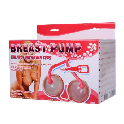 China Breast Pump Massager Manual Sucker Silicone ABS Womens  Enlarge Breast With Twin Cups Enhancement Vacuum Suction Cup for sale