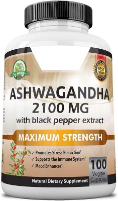 China Ashwagandha Capsules 2100 mg stress reduction support immune system enhance mood for sale