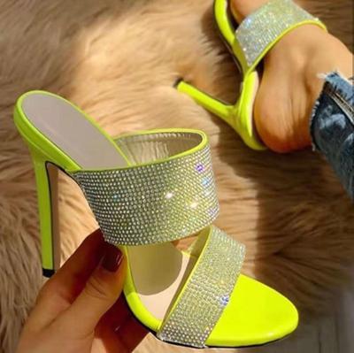 China Fashion Trend 2022 Summer Luxury Fashion Plus Size 42 Trend Rhinestone High Heel Femenin Women's Thin Sandal for sale