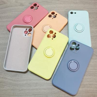 China 360 Ring Holder Kickstand Phone Case Shockproof Soft Rubber Mobile Case Cover For iPhone 12 pro max for sale