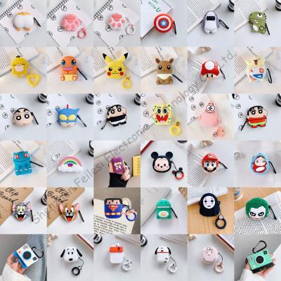 China Custom 3D Cartoon Silicone Protective Cover Cartoon Cases Cute Earphone Case For Designers Airpods 1 2 for sale