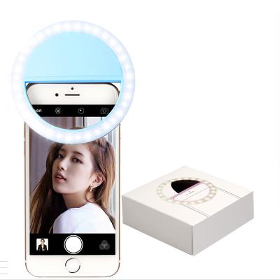 China Portable Rechargeable Selfie Ring Light Low MOQ Selfie Ring Light Customized Logo Phone Selfie Rechargeable LED Ring Light for sale