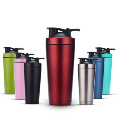 China Disposable Double Wall Sports Tumbler Flask Shake Bottle Stainless Steel Thermo Insulated Drink Watter Bottles UV Thermal Shaker Bottle for sale