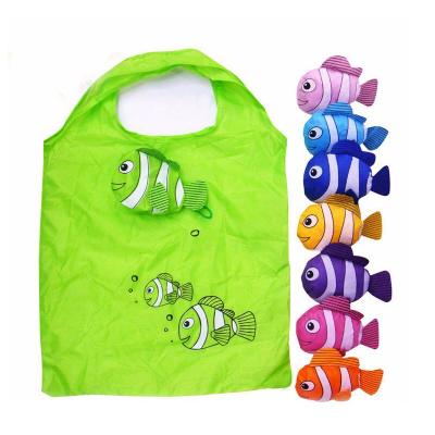 China Recyclable Reusable Animal Eco-friendly Mic Tropical Fish Foldable Eco Shopping Bags Cheap Tote Bag for sale