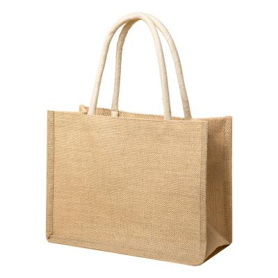 China Eco Friendly Manufacturer Cheap Natural Recycle Carrier Jute Eco Friendly Foldable Shopping Bags for sale