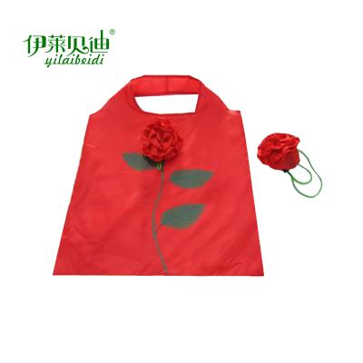 China Wholesale Supply Polyester Folding Promotional Flower Shaped Foldable Shopping Bag for sale