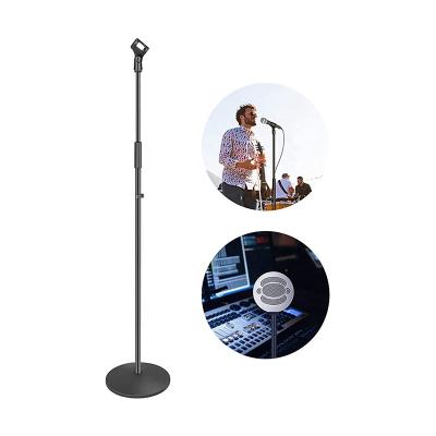 China Round Base Microphone Floor Stand With Mic Holder Adjustable Height Stand For Microphone MS-023 for sale