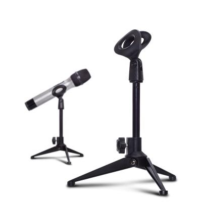 China Portable Foldable Tripod Mic Table Stand Mic Stand Universal Adjustable Desktop Microphone Holder Tripod With Small Plastic for sale