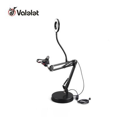 China Steel Tablet Bracket Phone Holder For Iphone Ipad Mount Home Place Mobile Stand Long Lazy Flexible Arms With Led Light for sale