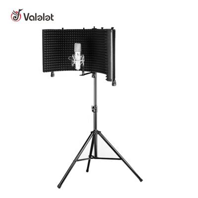 China Professional metal studio recording microphone isolation shield, noise filter, high density absorbing foam is used to filter vocal for sale